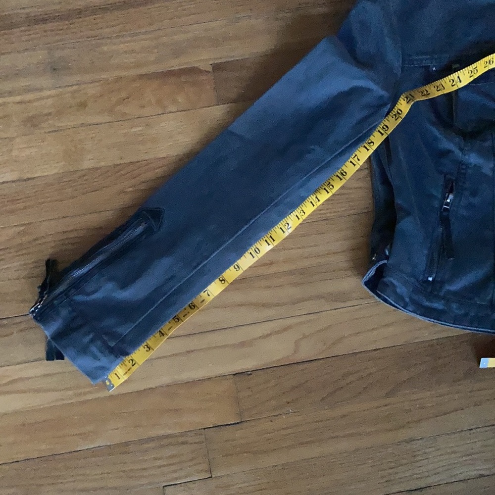 Moto Denim Vegan Leather Trim Small  Jacket - Picture 8 of 8